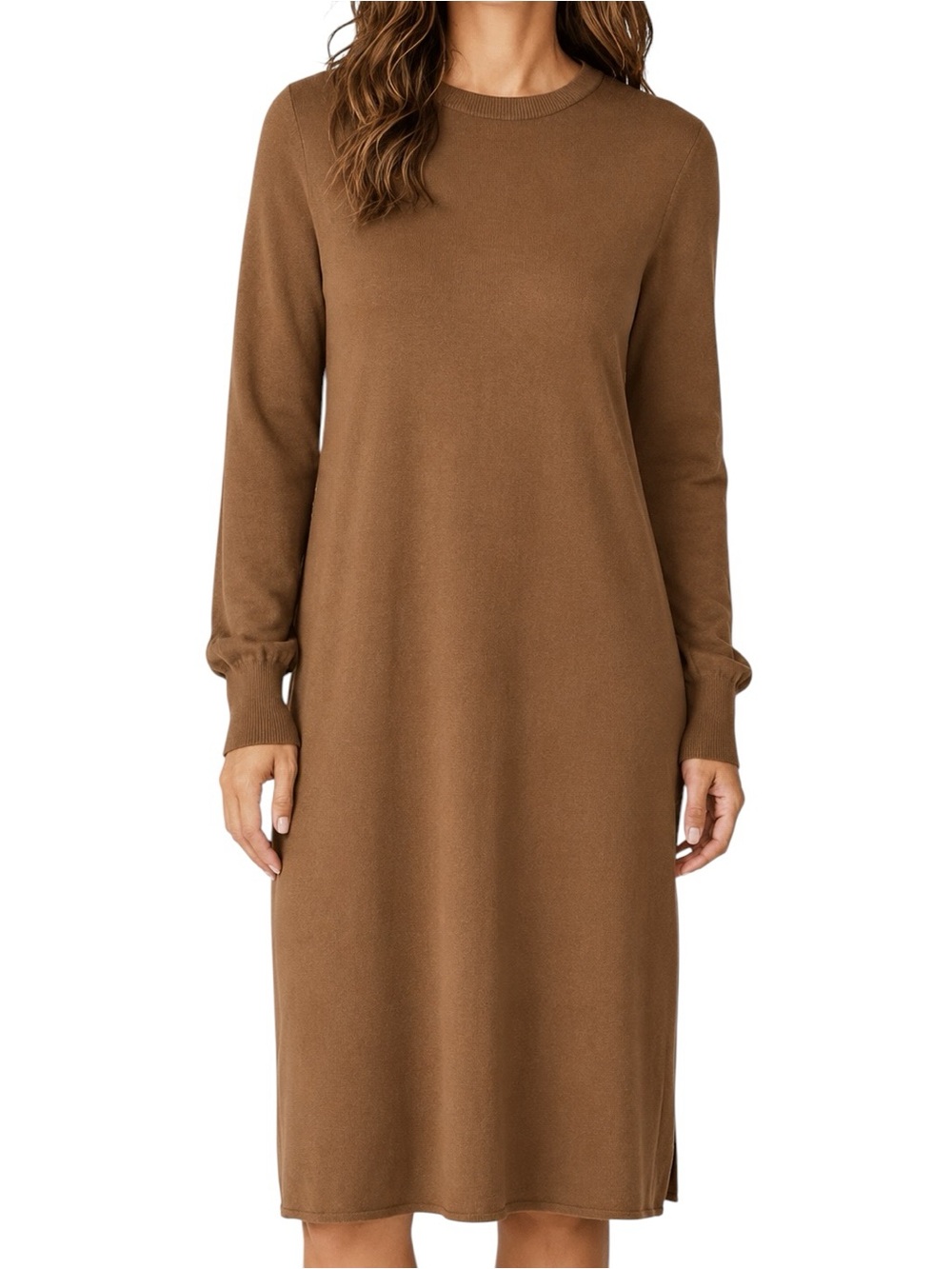 Abercrombie & Fitch Women’s Camel Brown Mock Turtleneck Sweater Mini Dress Tunic